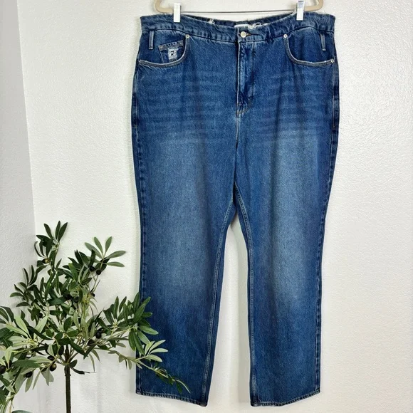 NWT GOOD AMERICAN Good 90s Slouchy Rigid Denim Jeans - 18